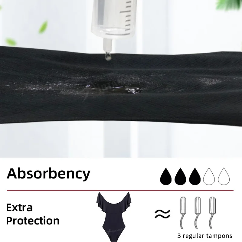 Word Shoulder Strapless Triangle Lotus Leaf Scollop Swimsuit Lady Period Sexy Menstrual one-one Swimsuit