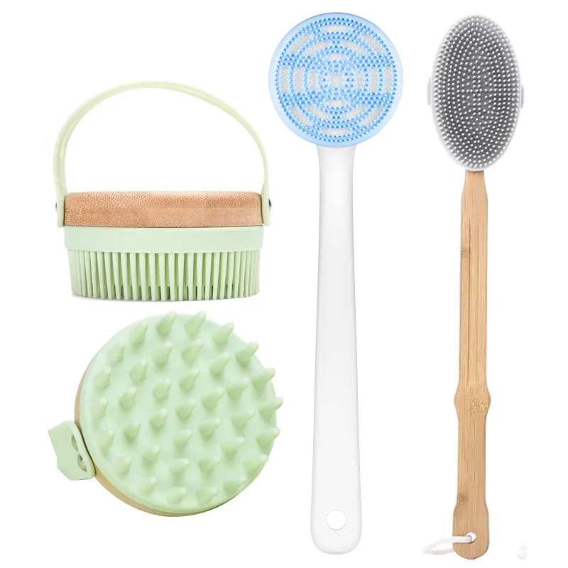  Новые идеи щетки для тела Loofah губка ванны силиконовые сухого отшелушивания и очистки