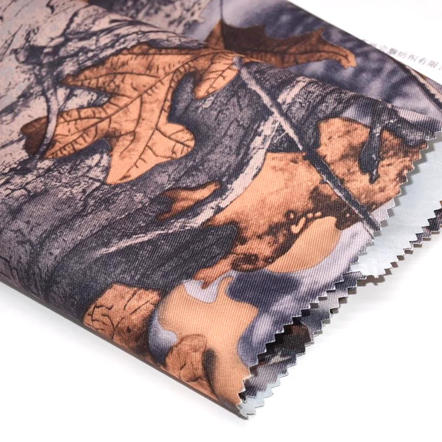 
Full polyester twill printed gabardine composite waterproof and breathable film outdoor jacket fabric 