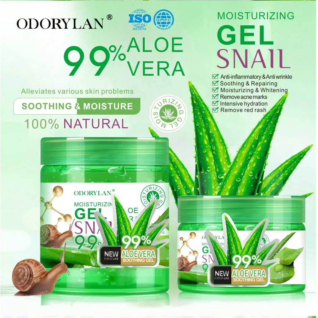 OEM customization moisturizer smoothing and organic herbal aloe vera gel skin 100% pure bulk for sunburn