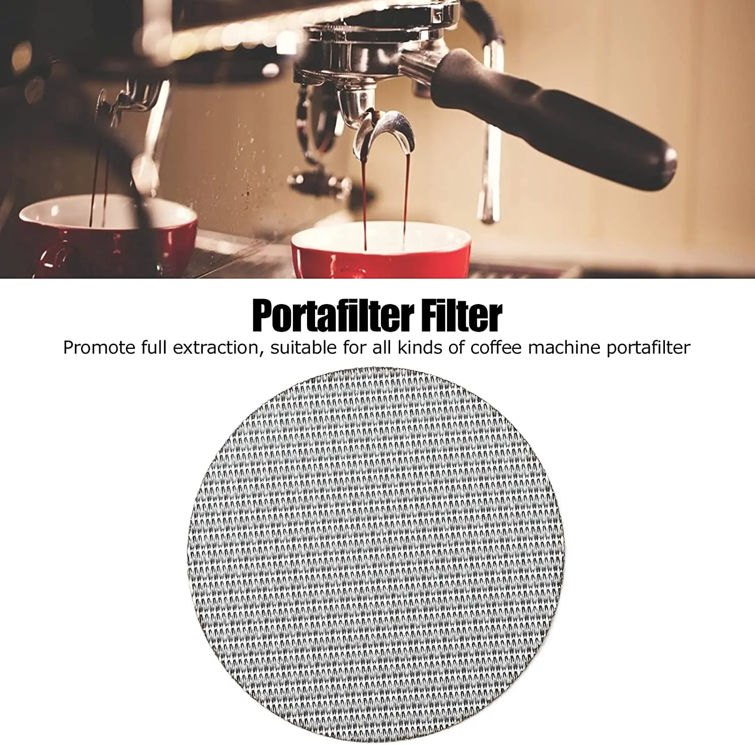 Stainless Steel Sintered Coffee Filter Disc Puck Screen for Espresso 51 54 58mm