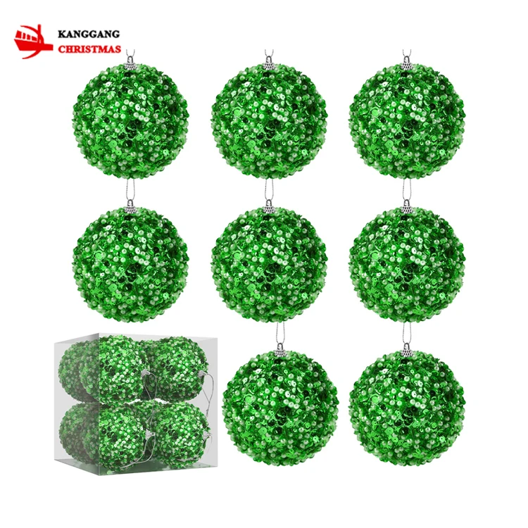 2022 Taoxi Customize Wholesale Christmas Decoration Supplies 3cm/4cm5cm/6cm Plastic Sequin Christmas Ornament Balls