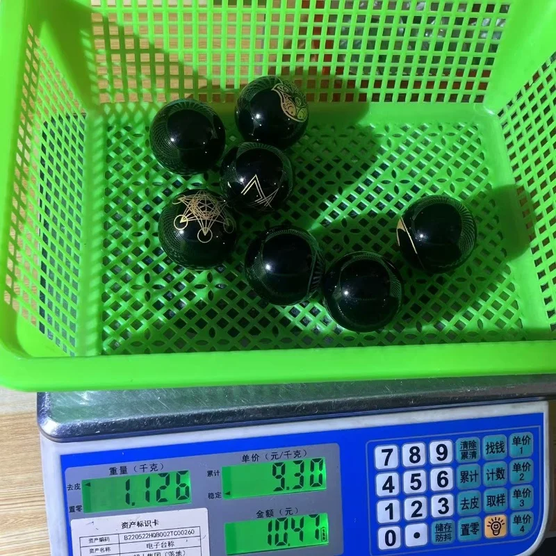 Wholesale Healing Stones Crystal Black Stone Ball Beautiful Polished Sun Craft Purple Color Sphere for Decoration