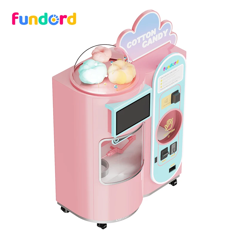 Fundord sweet food fully automatic cotton candy vending machine for party