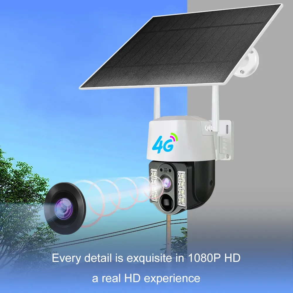 Wireless outdoor solar power surveillance ptz camera with wifi or 3G/4G/Sim Card Cctv security Camera security camera system