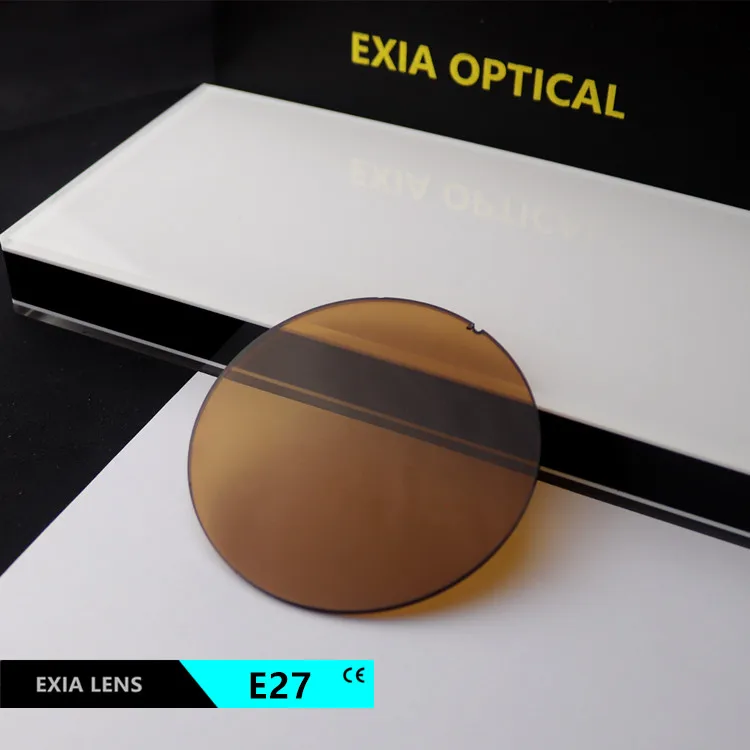 Линзы для солнцезащитных очков EXIA E27 коричневого цвета UV400 синий SHMC плоское основание кривая 0 качество A