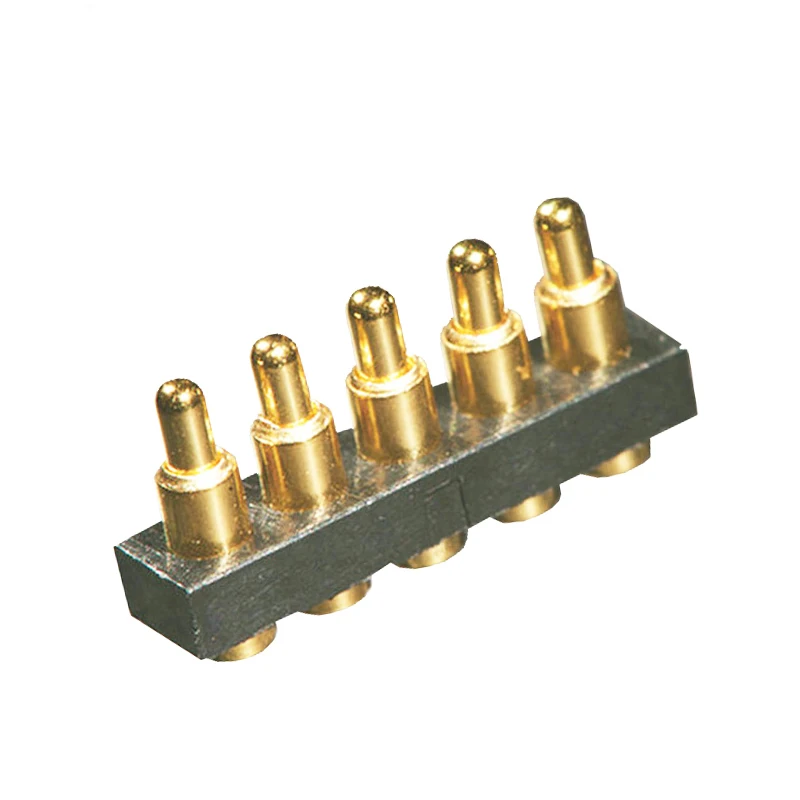 Spring loaded copper connector pogo pin for battery