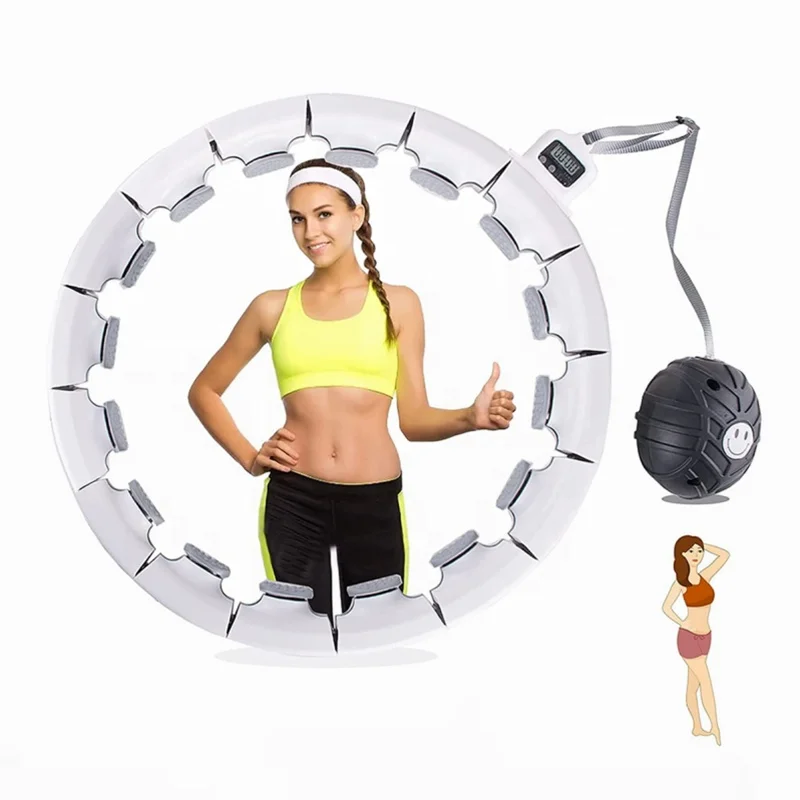 Gravity Ball 12 Detachable Knots Hu la Hoops Exercise Hoop with Intelligent Counter for Adults Weight Loss