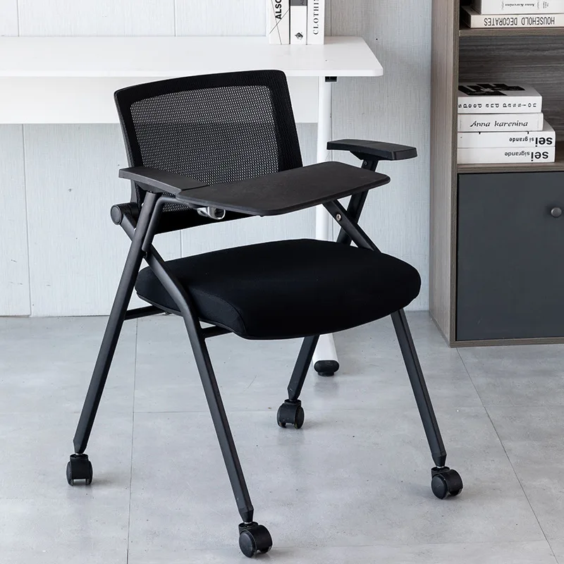 Desk and chair integrated office writing board conference chair foldable computer chair