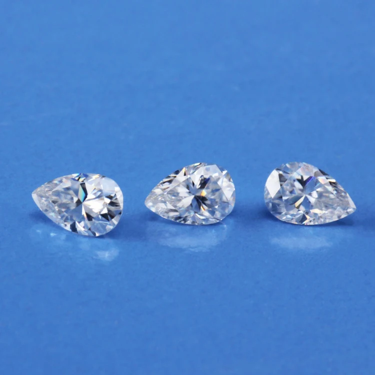Fengzuan Jewelry Synthetic Moissanite Diamond D EF GH IJ 4x6mm-10x14mm White Pear Cut Moissanite Jewelry Stone
