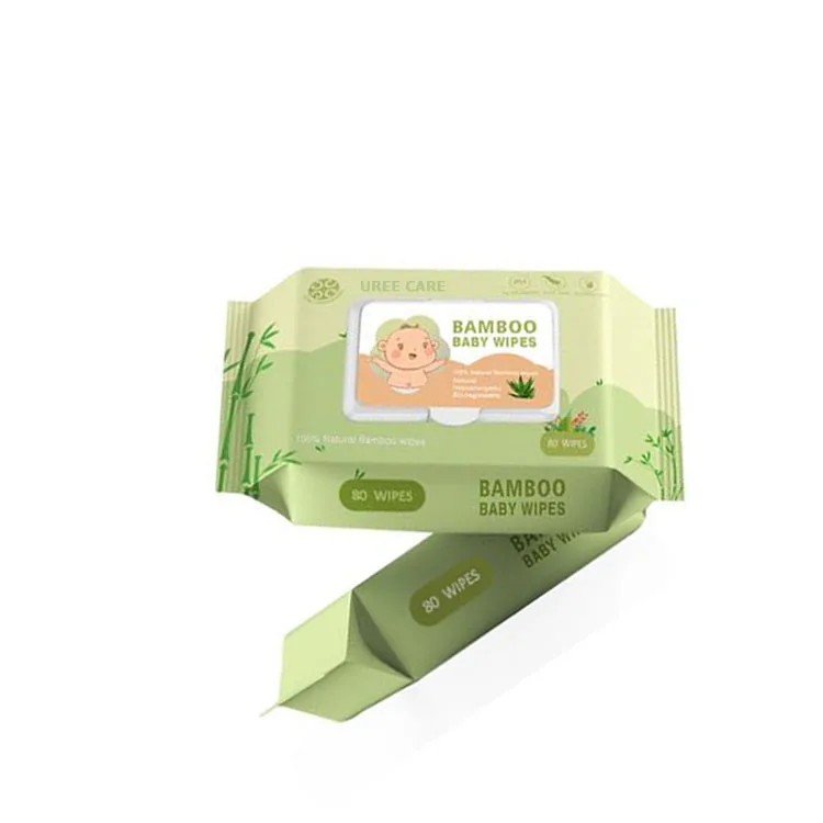 bamboo fiber  hypoallergenic unscented antibacterial natural biodegradable 100% pure water organic  baby wipes