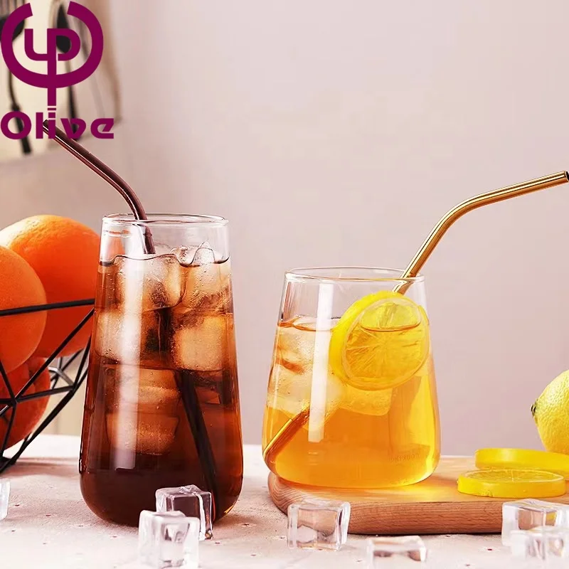 Large Capacity Home Bar Party Transparent High Borosilicate Glass Pot Belly Water Drop Drinking Milk Coffee Juice Water Glass