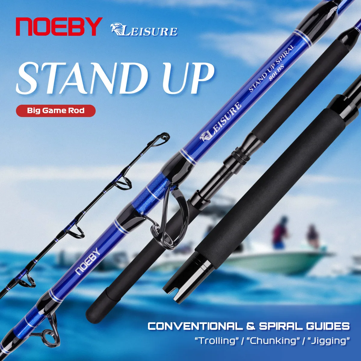 NOEBY Big game fishing rod 1 piece 1.66m/1.7m Saltwater jigging rod high carbon rods for trolling