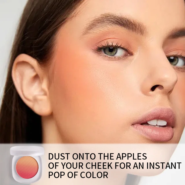 Custom Your Label Cosmetic Natural Blusher Cheek Tint Blush Palette No Logo High Pigment Vegan Makeup Powder Gradient Blush