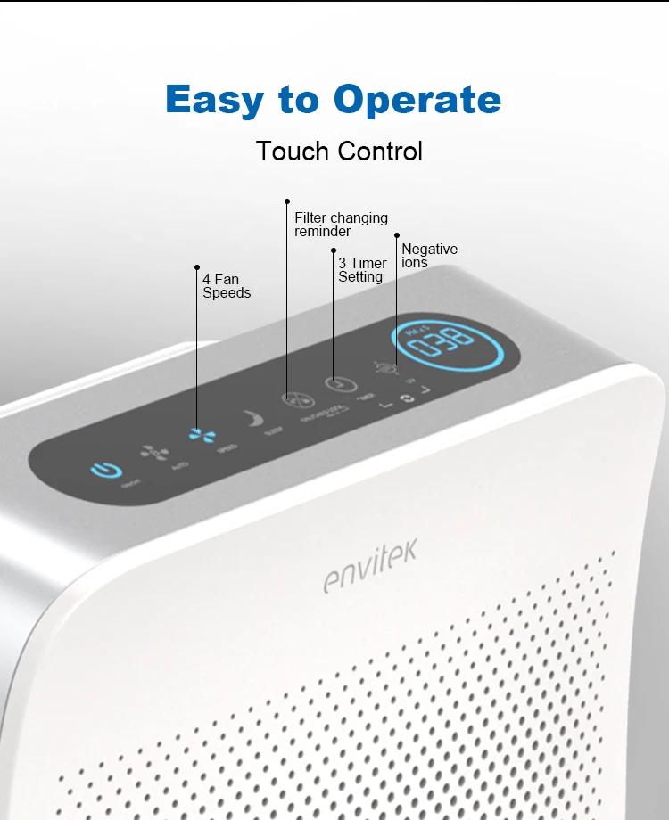 ETL большое помещение CADR 320 детский замок PM 2,5 дисплей портативный очиститель воздуха для дома