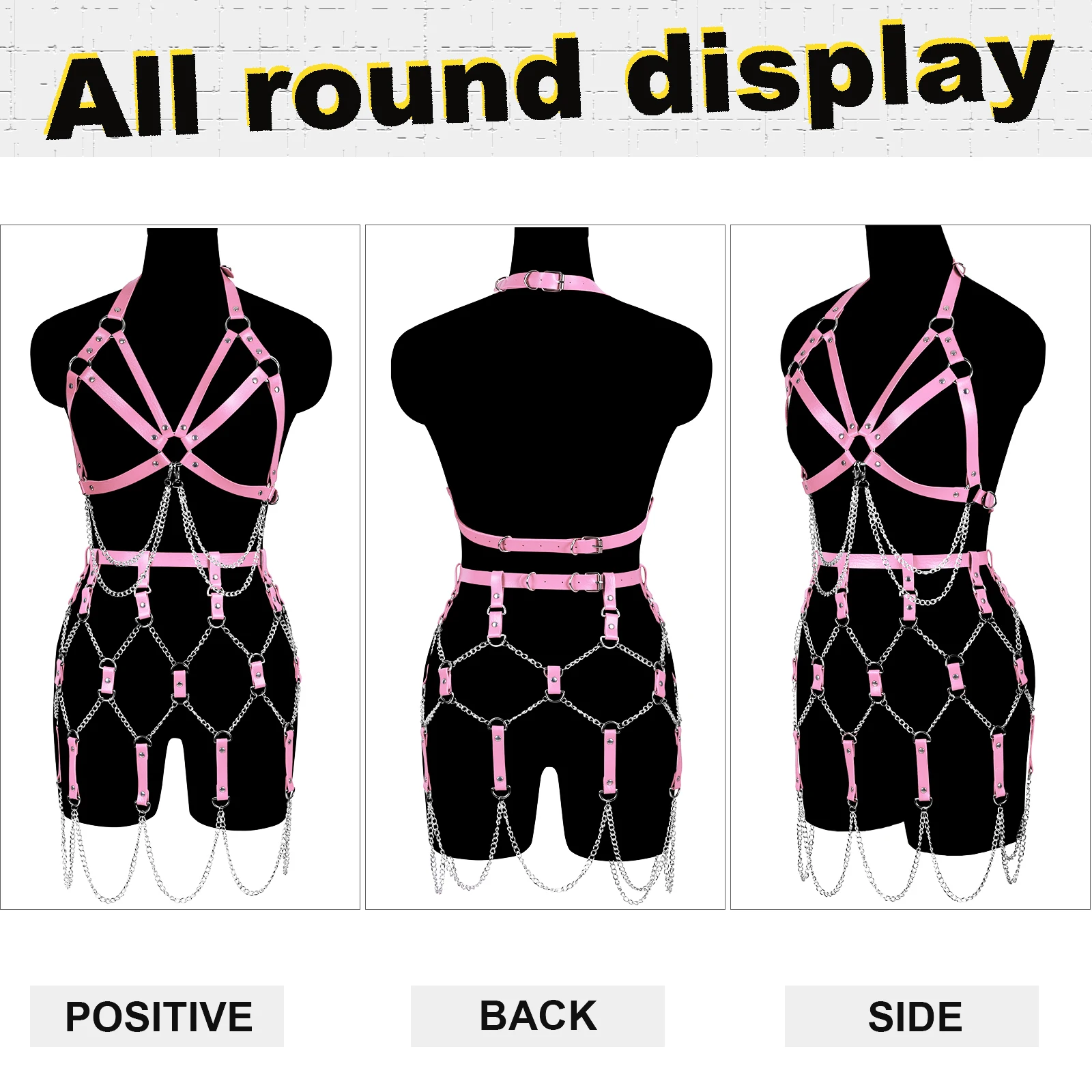 Fetish bondage erotic fringed body chain Cosplay Costume sexy leather ladies lingerie