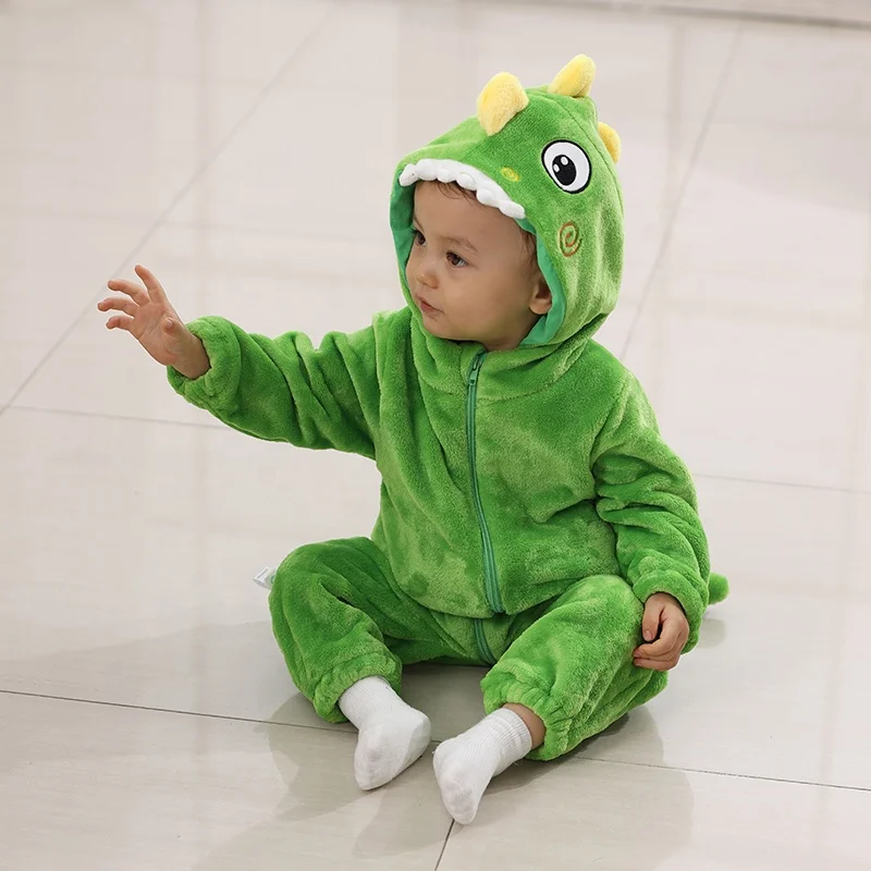 Children Green Shark And Dinosaur Rompers Baby Cute Clothes Girls Jumpsuit Overalls