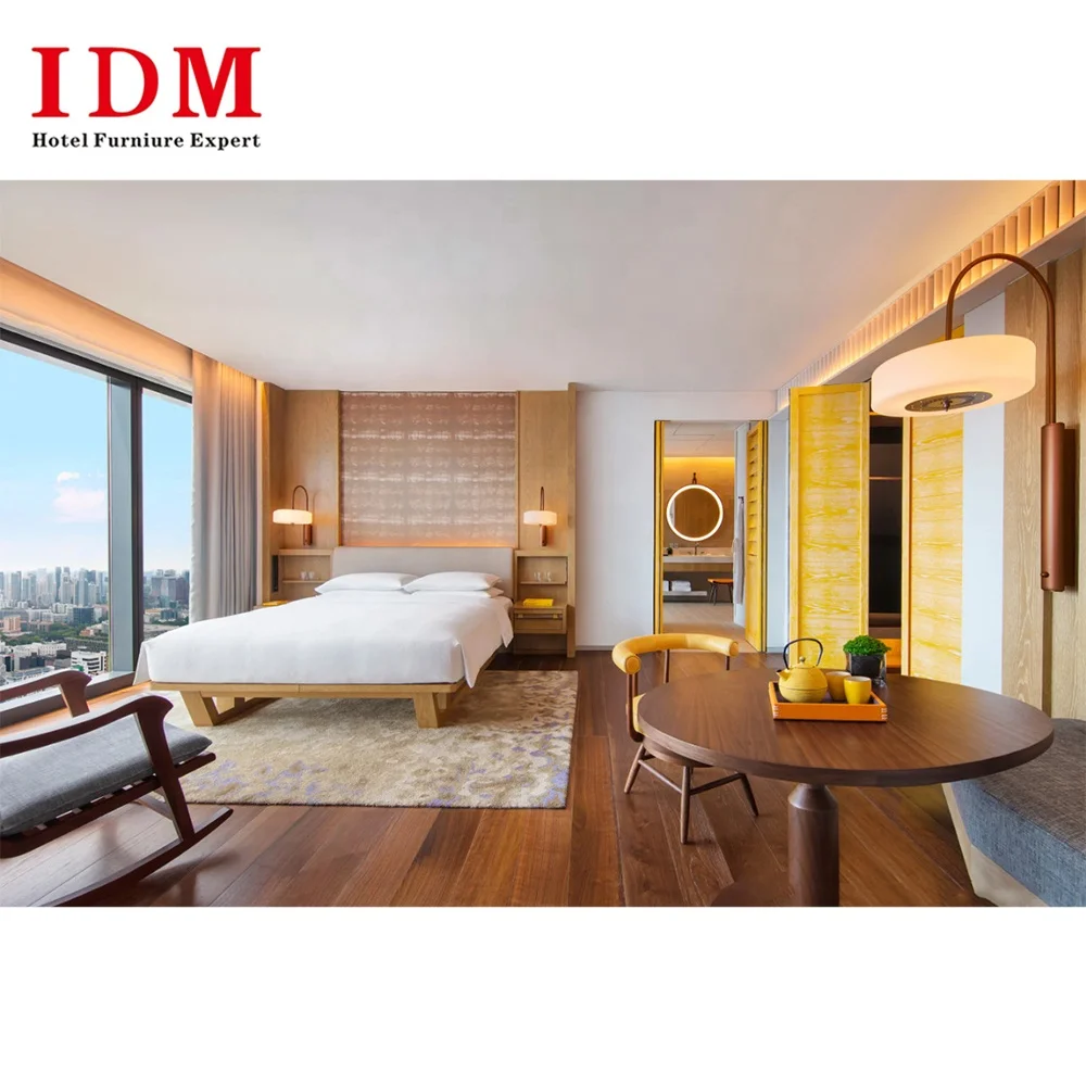 IDM-A357 Factory Custom Modern Bedroom Set Full Hotel Apartment Suite Furniture