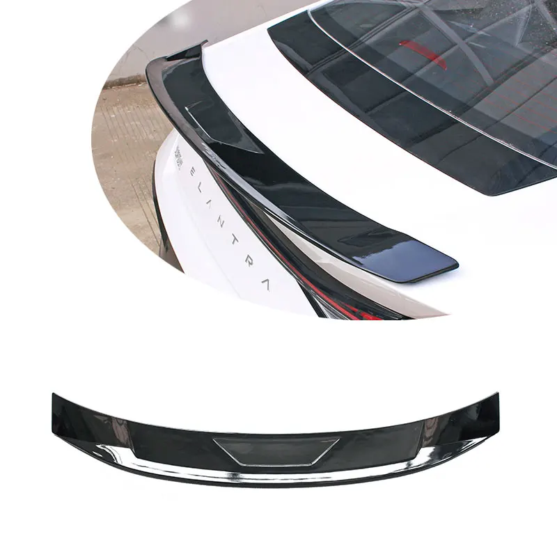 Custom For Elantra GM exterior modified bright black striped JDM style tail kit