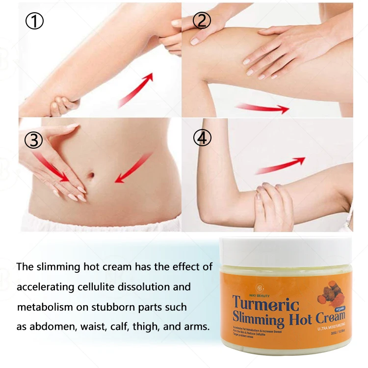 Herbal Ginger Slim Cream Body Hip Waist Tummy Calf Muscles Fat Burning Hot Turmeric Slimming Cream