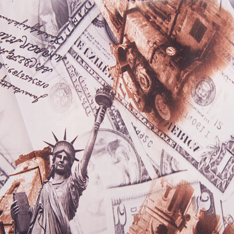 100% Poly Classical Style Printed Taffeta Fabric for Bag Lining