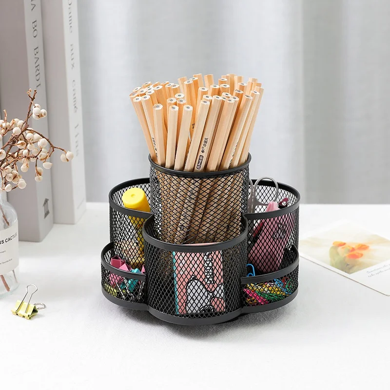office stationery desktop mesh 360 rotatable pen holder  pen holder brush pot  pen container