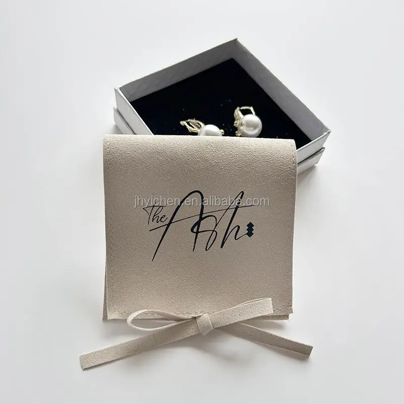 Hot Sale Custom Logo Luxury Microfiber Jewelry Earring Bag Cute Velvet Necklace Pouch for Jewelry