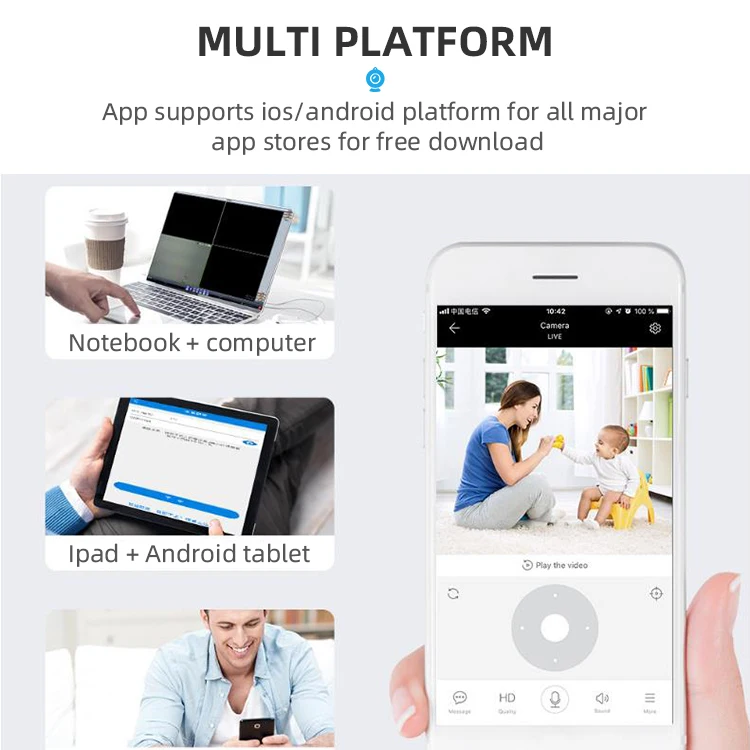 
BMK530 Smart Wifi Wireless Baby Monitor Infant 2.4GHz Digital Video Baby Monitor with Temperature Display Night Vision Music 