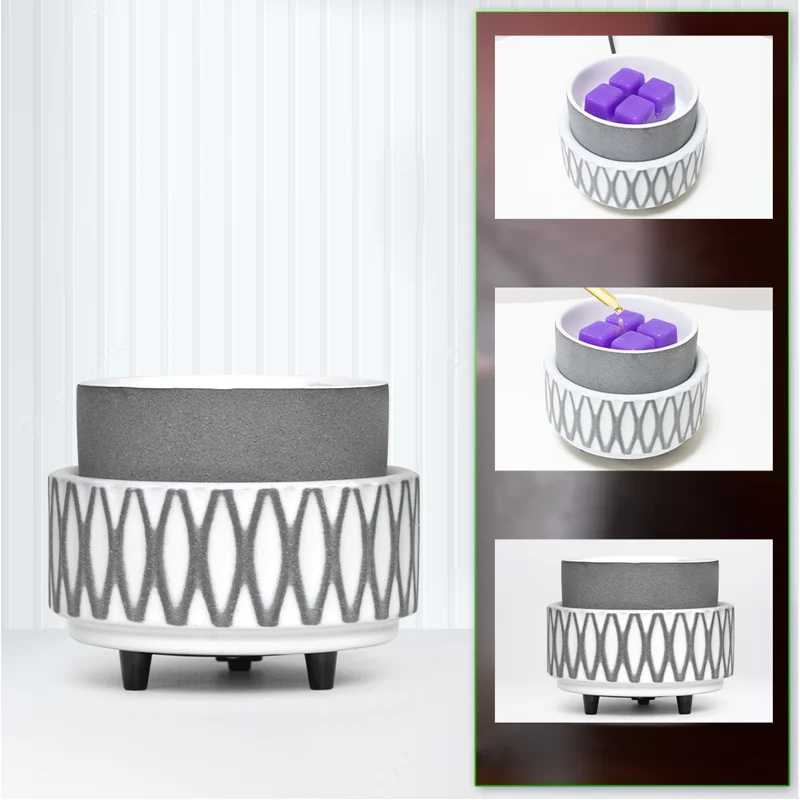 Ceramic Candle Wax Warmer Wax Melter for Scents Fragrances Candles Oils 2-in-1 Candle Wax Electric Melter with Liner