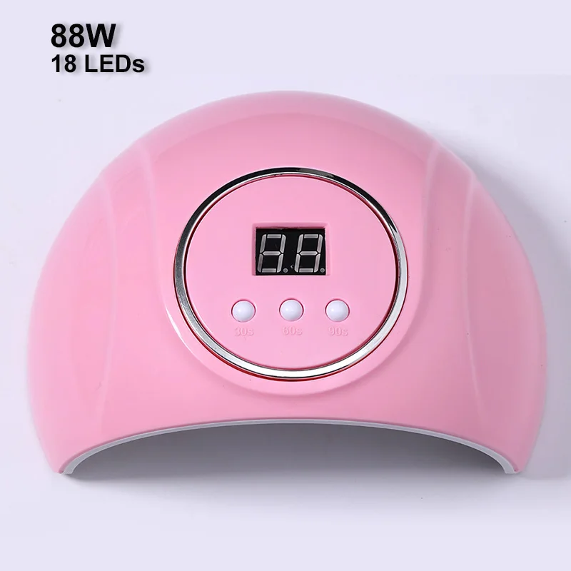 New Big Watts Quick-Drying Gel polish Dryer Light Pink High Quality Nail Art Dryer Mini USB 88w UV LED Nail Lamp