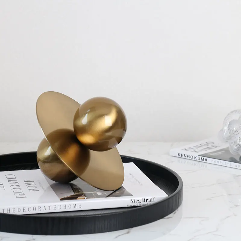 Modern minimalist metal spherical ornaments model room home living room  luxury creative art soft decorations