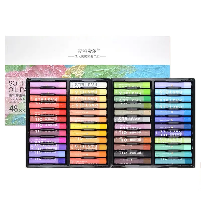 Meihui Art Oil Pastel Creamy Texture 12 24 36 48 Colors Soft Oil Pastel Set for Drawing Painting Coloring