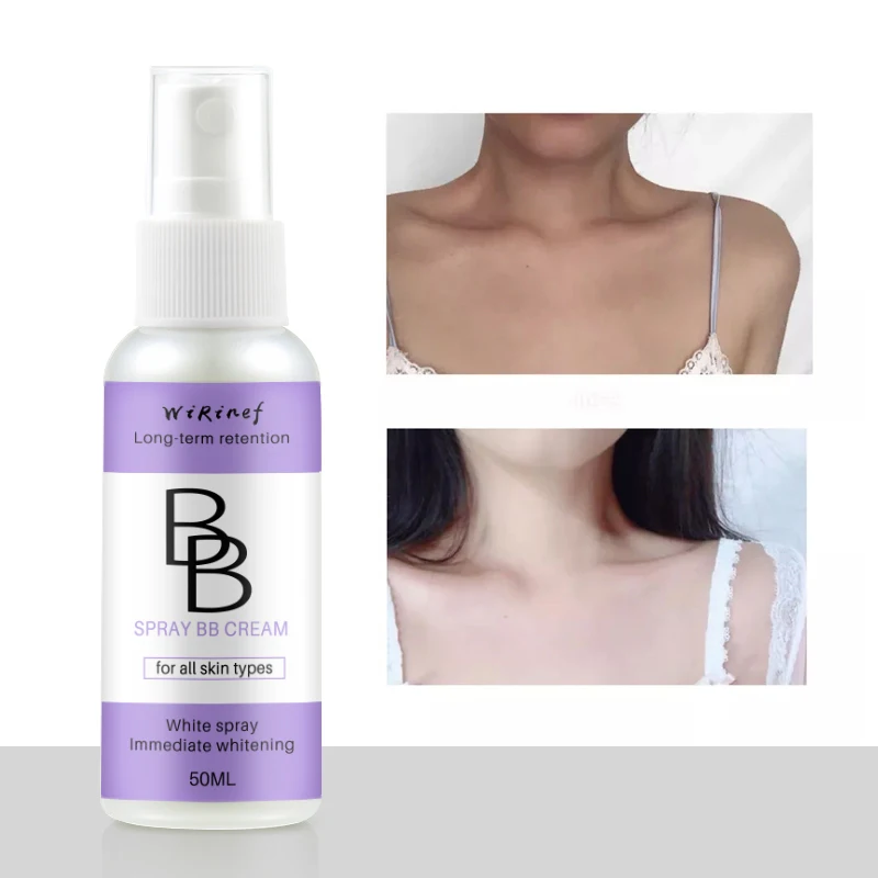 50ML Professional  Spray Long Lasting Face Whitening Brighten Base Makeup Concealer Foundation Cosmetic
