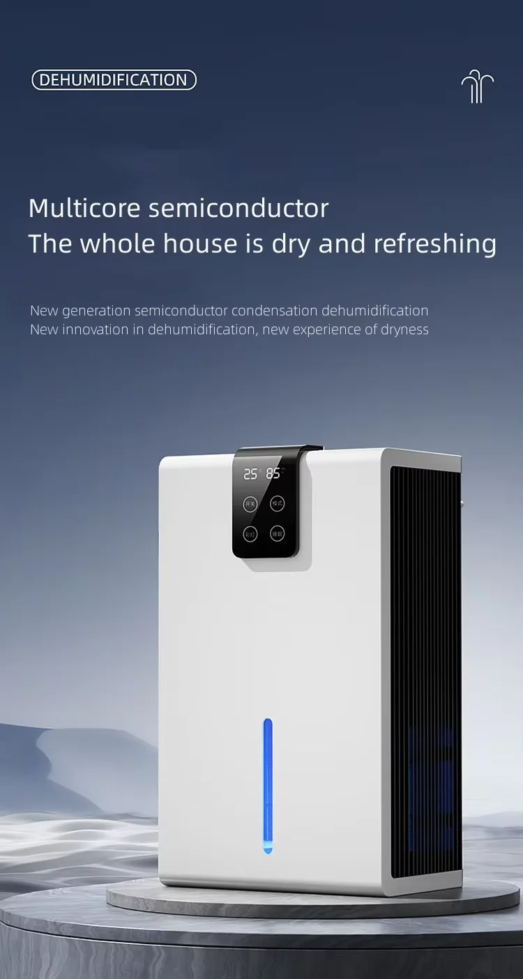 Small Automatic Portable LED LCD Screen Moisture Proof Smart Air Purifier Dehumidifier