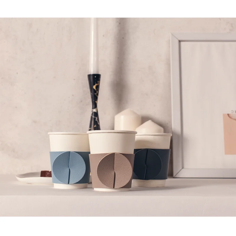 
Wholesales Hot Disposable Coffee Paper Custom Cup Sleeve Leather Cup Holder 