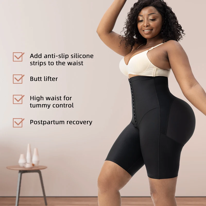 2 in 1 Postpartum Abdomen bbl Shapewear Shorts High Waist Tummy Control High Waisted Compression Shapewear Fajas Short For Women