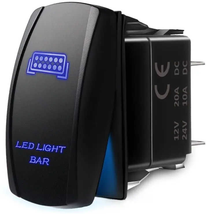 Изготовленные на заказ символы, водонепроницаемые морские автомобильные Клавишные переключатели 12 В 20 А, 5 контактов, лазерный светодиодный выключатель ВКЛ/ВЫКЛ для автомобиля от производителя