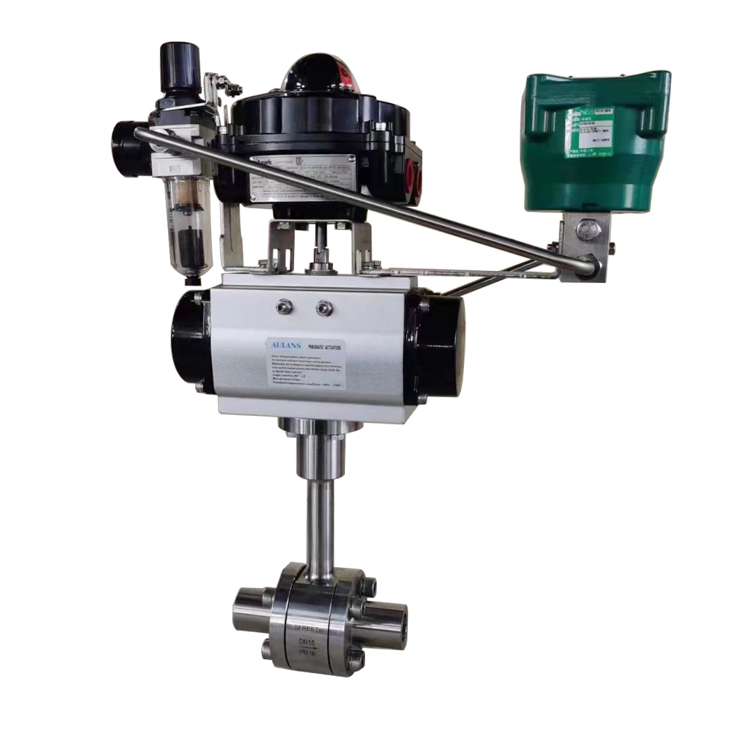 -196degree Ultra-Low Temperature SS304 Extended Stem Female Welded Pneumatic Cryogenic Ball Valve for liquid oxygen