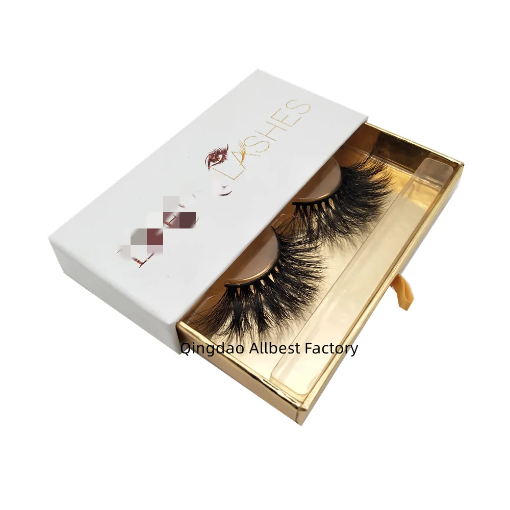 Wholesale Luxury Custom printed LOGO new handbag pair eyelash box pull box eyelash packaging box white