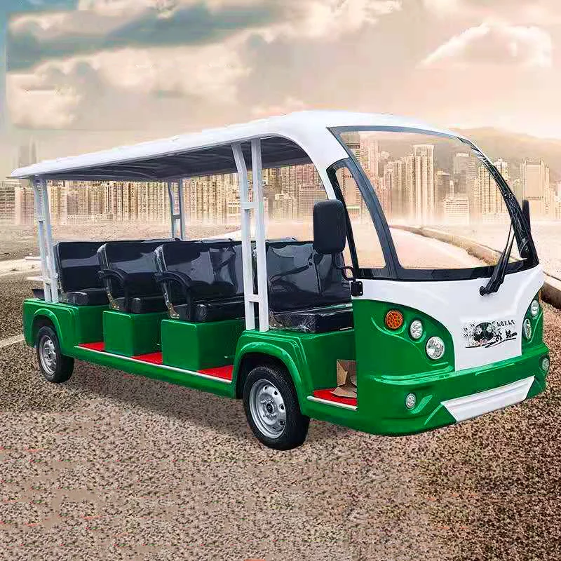 12 Seater Open Type Electric Tourist Car Sightseeing Passenger Bus for sale