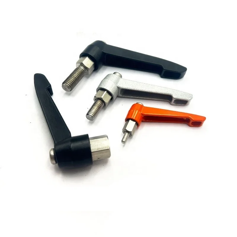 cnc machine tool handle SS304 stainless steel adjustable clamp lever handle screw bolt 1/4 5/16 3/8 1/2 m5 m6 m8 m10