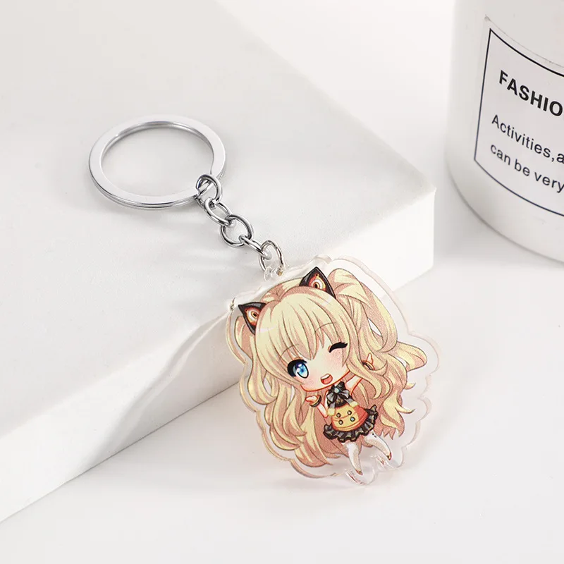 Wholesale Factory Made Anime Charms Transparent Plastic Custom Design Cute Design Mini Acrylic keychain