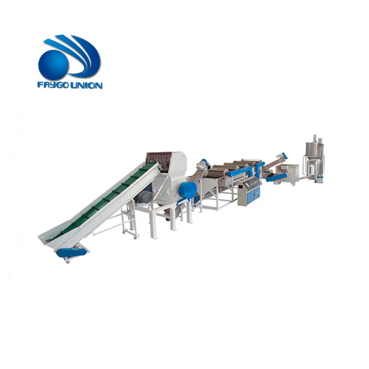 FAYGO 300-1000kg/h PET waste bottles crushing hot washing recycling plant latest technology