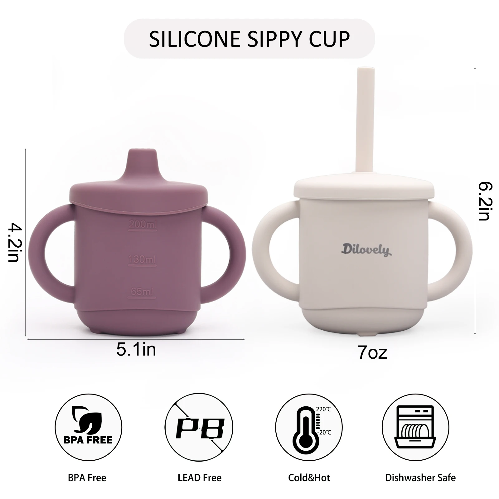 Eco friendly Bpa Free kid sippy cups baby straw cup silicone training cup with lid