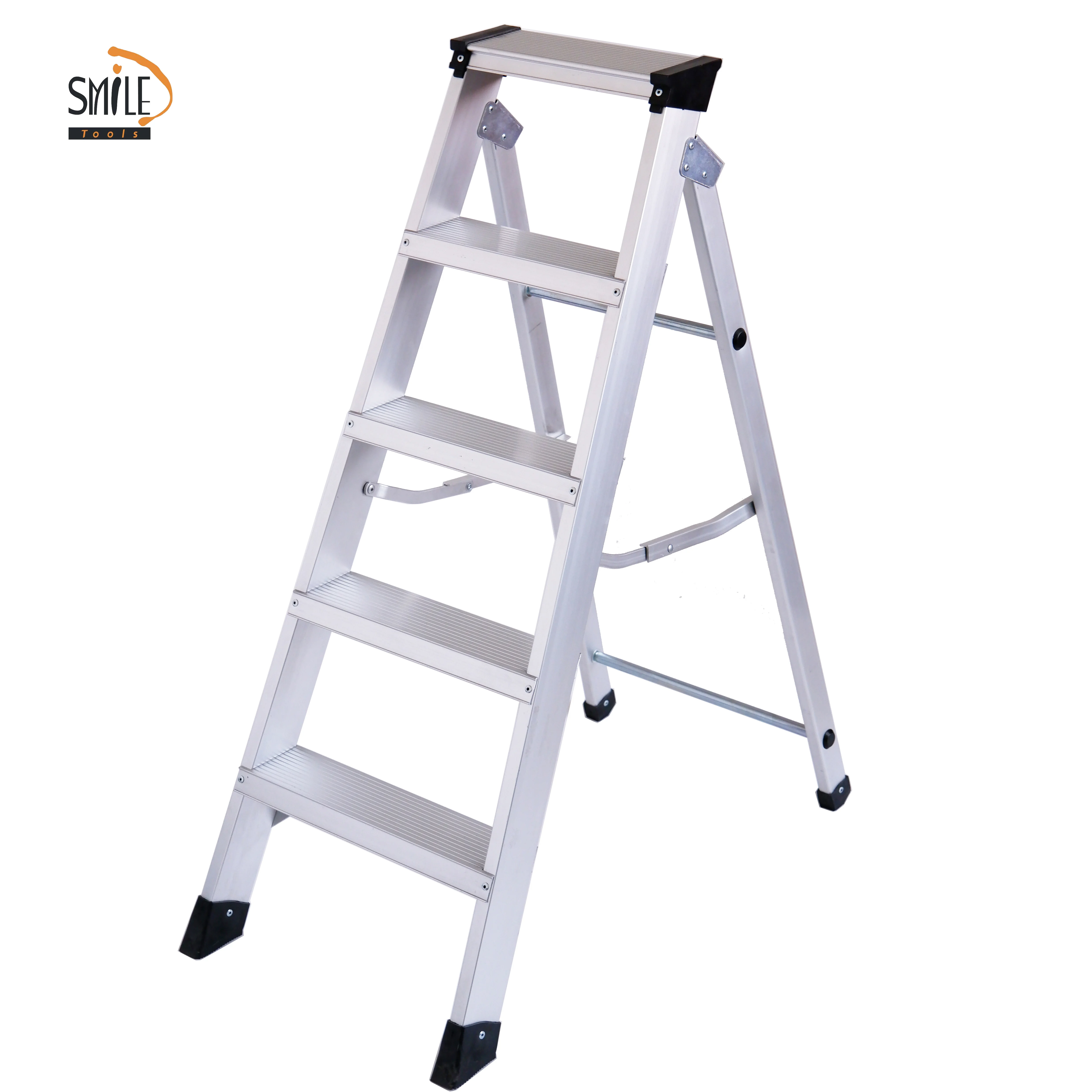 Household Step Ladder Folding Multi-use Aluminum Ladder Wide Steps Folding Aluminum Ladder
