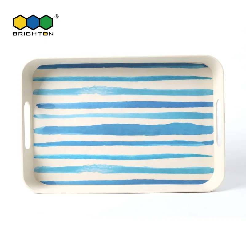 
Best selling bamboo fiber 17 inch rect handle traysindoor and outdoor dining serving trays for wholesales 