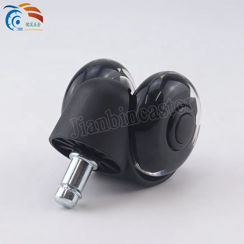 50mm 5 piece/Set casters roller blade office chair silicone caster PU Half transparent castor wheel