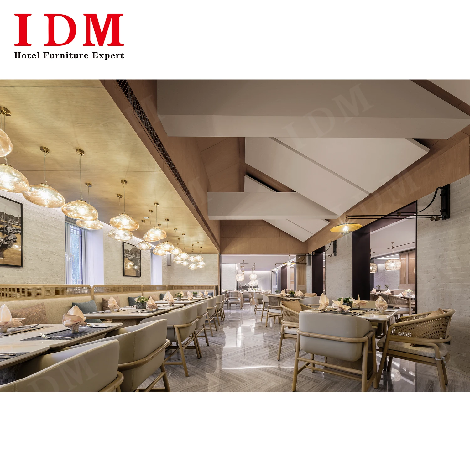 light luxury Commercial coffee shop fast food restaurant furniture set semi circle wood restaurant table and booths sofa