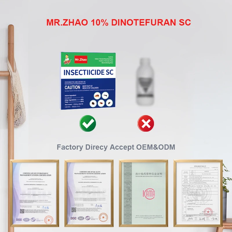 Mr.Zhao China Manufacture 10% Dinotefuran Suspension Concentrate Insecticide Pest Control Kills Bedbug Fly Flea Ant Cockroach