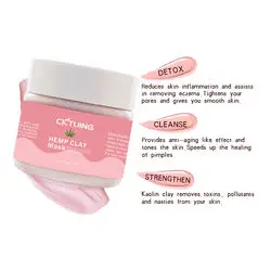OEM Private Label Facial Skin Care Whitening Hydrating Pink Rose Hemp Clay Face Mask For Women
